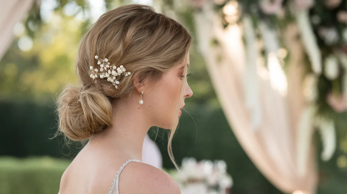 femme invitée de mariage avec un chignon élégant