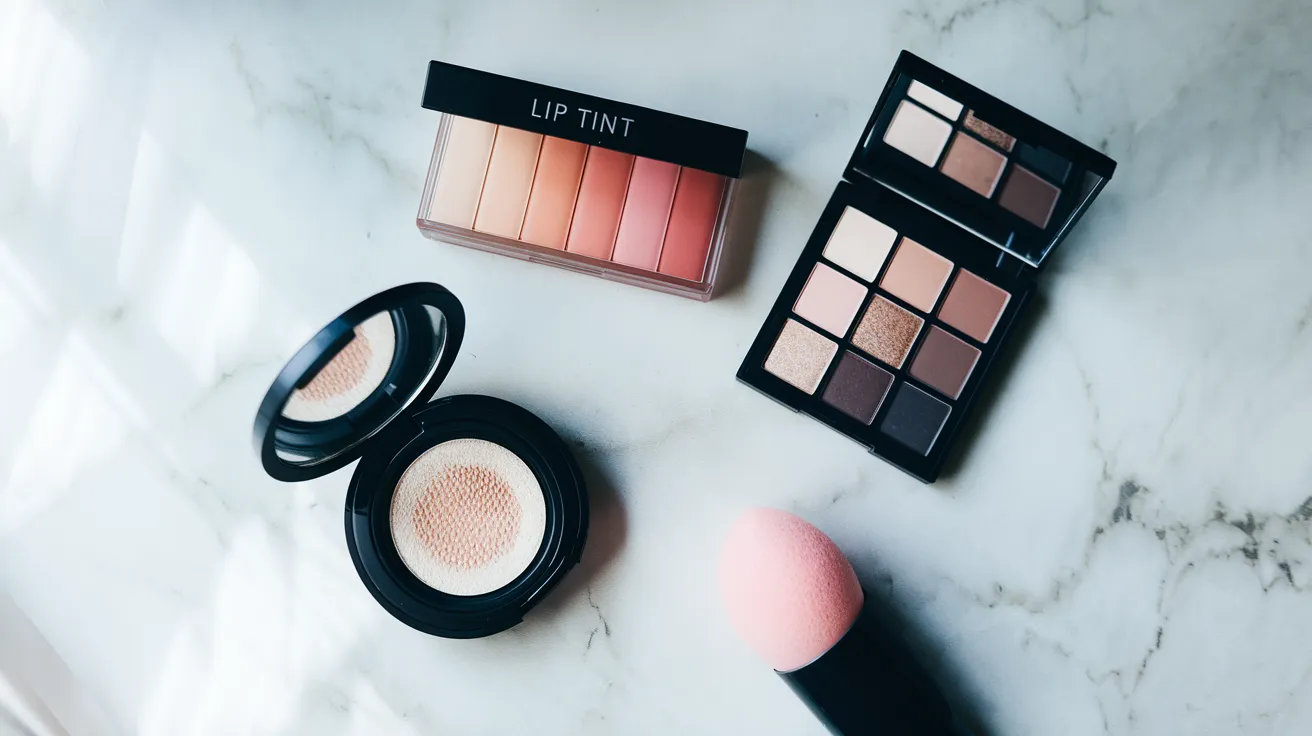 femme avec un maquillage coréen naturel et lumineux, lèvres dégradées et teint glowy
