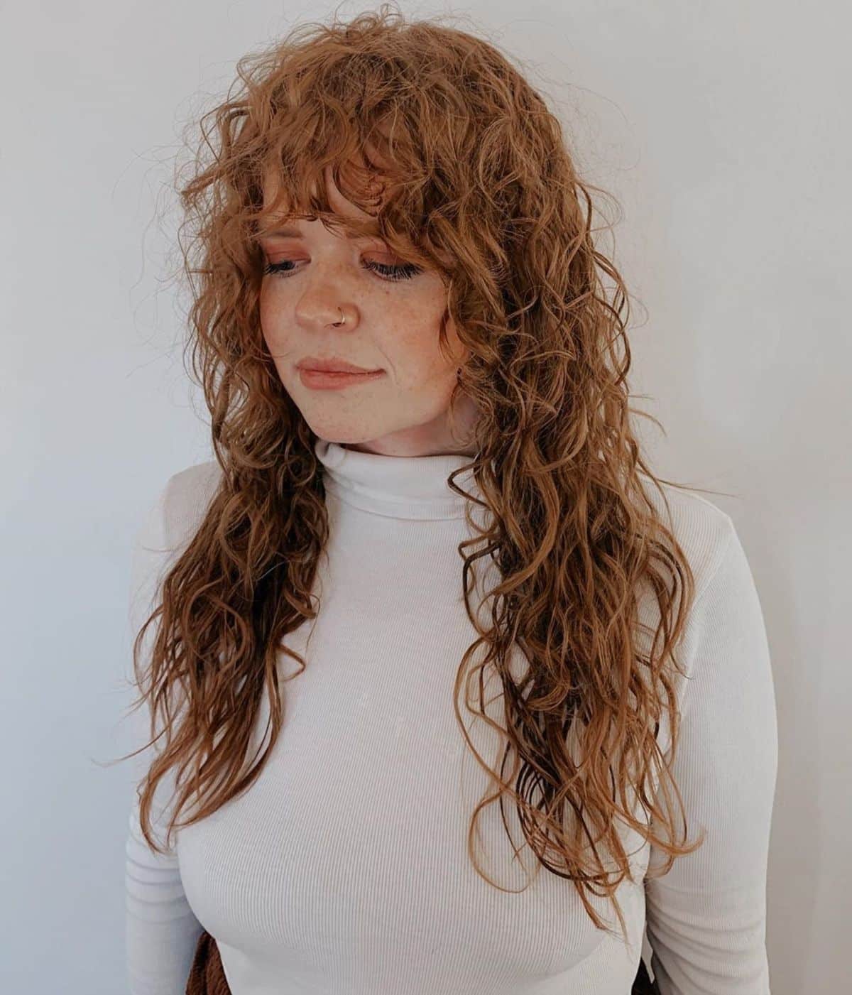 Cheveux naturels permanentés avec franges