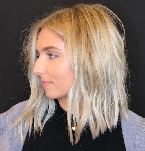 bob long ondulé pour cheveux fins