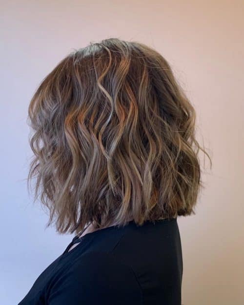 blunt long wavy bob