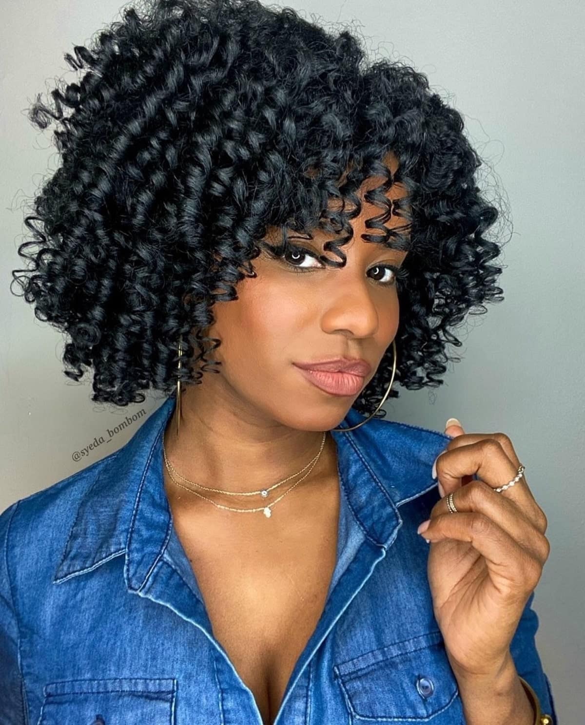 Spiral Perm Bob sur cheveux afro-américains