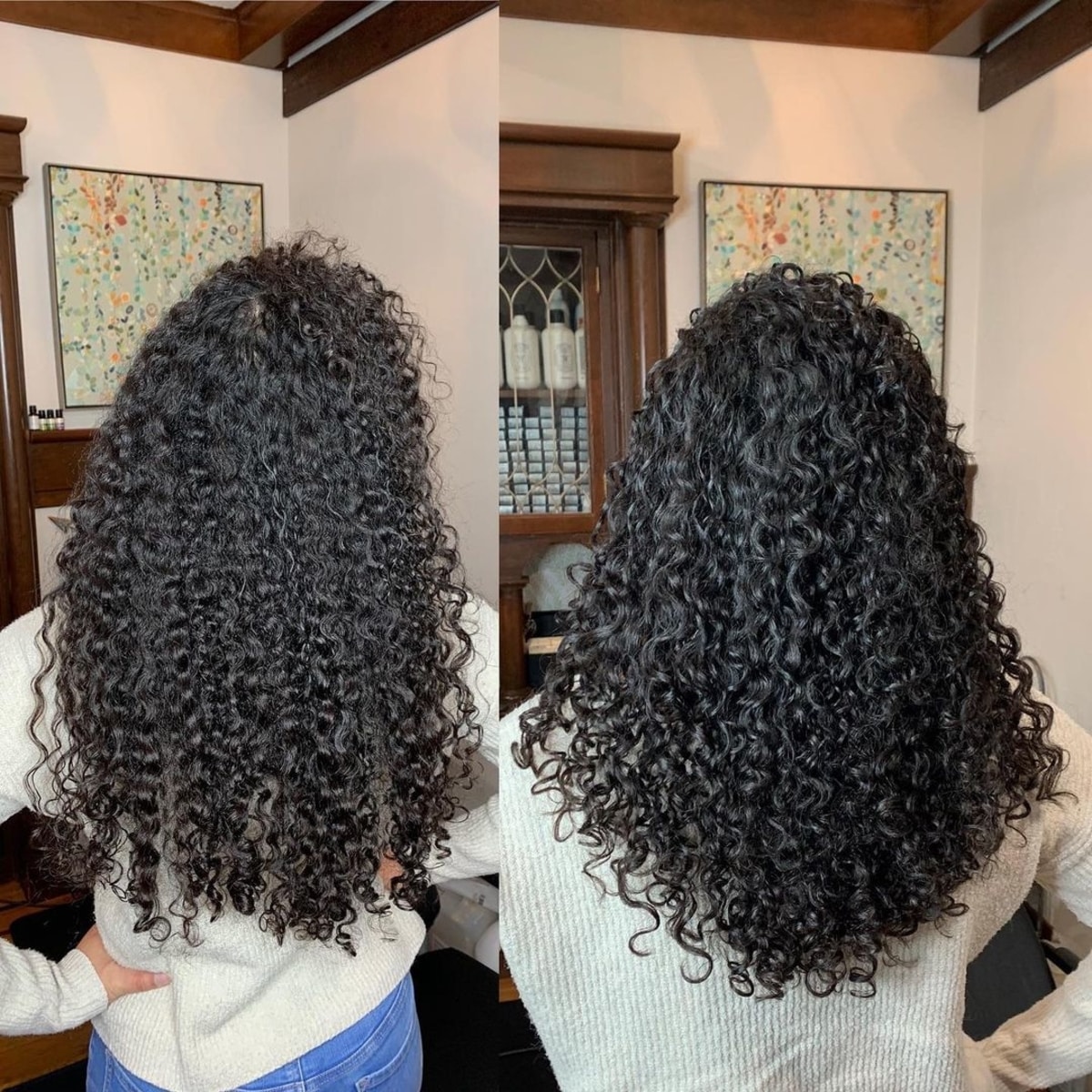 Couches modernes en forme de V pour cheveux naturellement bouclés