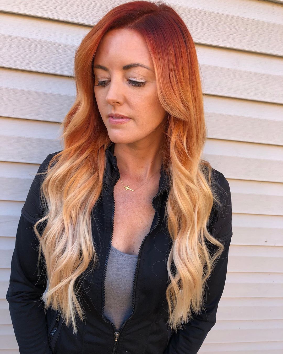 Blonde fraise à blanc Ombre