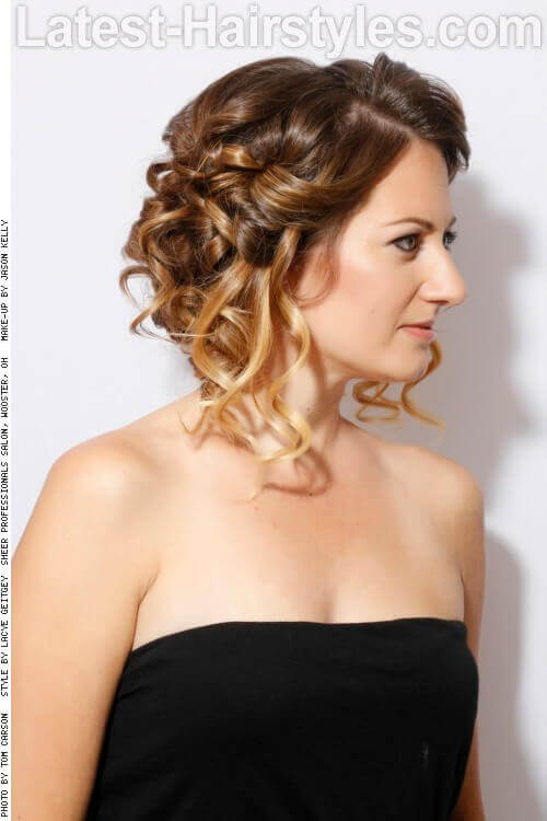 Sweet Simple Curly Updo Side