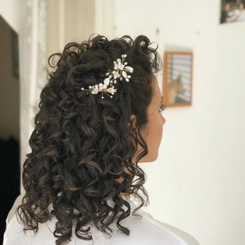 Curly Half-Up Half-Down