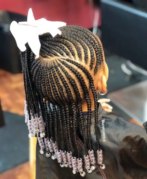 coiffure naturelle tressée pour enfants