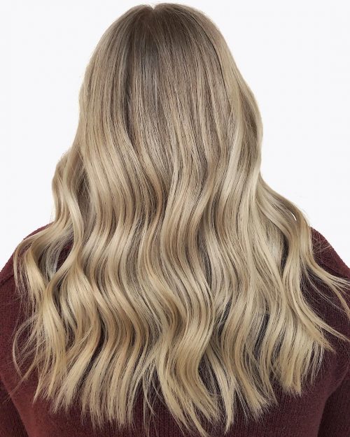 Balayage blond cendré foncé