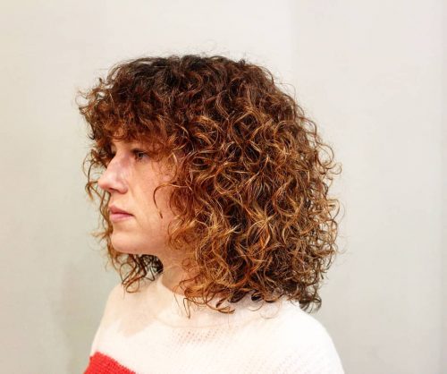 Ombre cuivrée bouclée