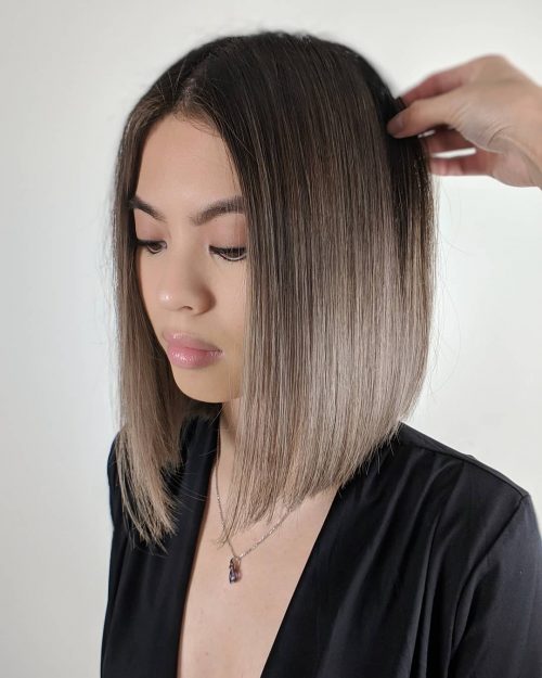 balayage cheveux lisses de longueur moyenne