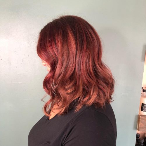 Ombre rouge foncé à cuivre