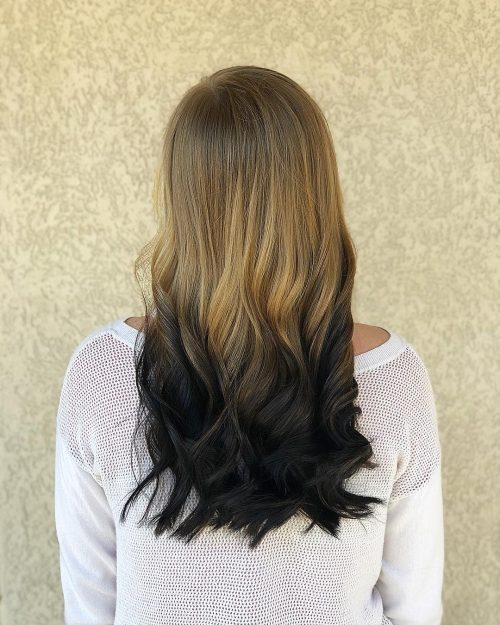 Cheveux bruns et noirs ombrés