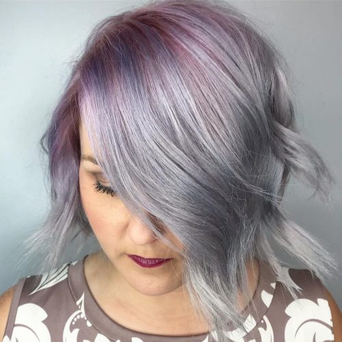 Couleur de cheveux ombre rouge à argent