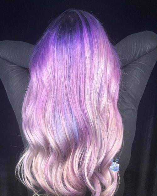 Couleur de cheveux ombre argent lilas