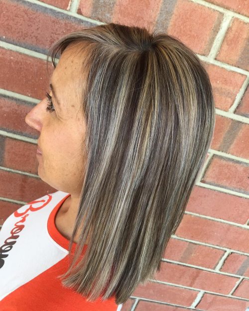 Mèches pour cheveux bruns grisonnants
