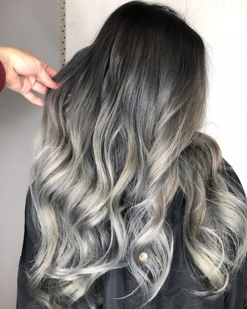 Ombre noire à gris argenté