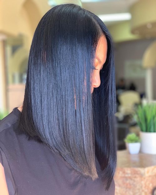 cheveux noirs bleus