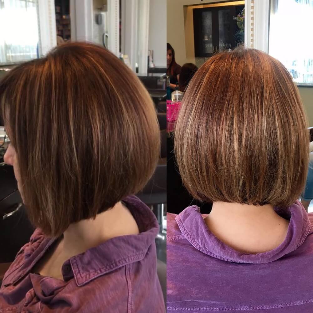 Bob déconnecté pour les femmes âgées aux cheveux fins