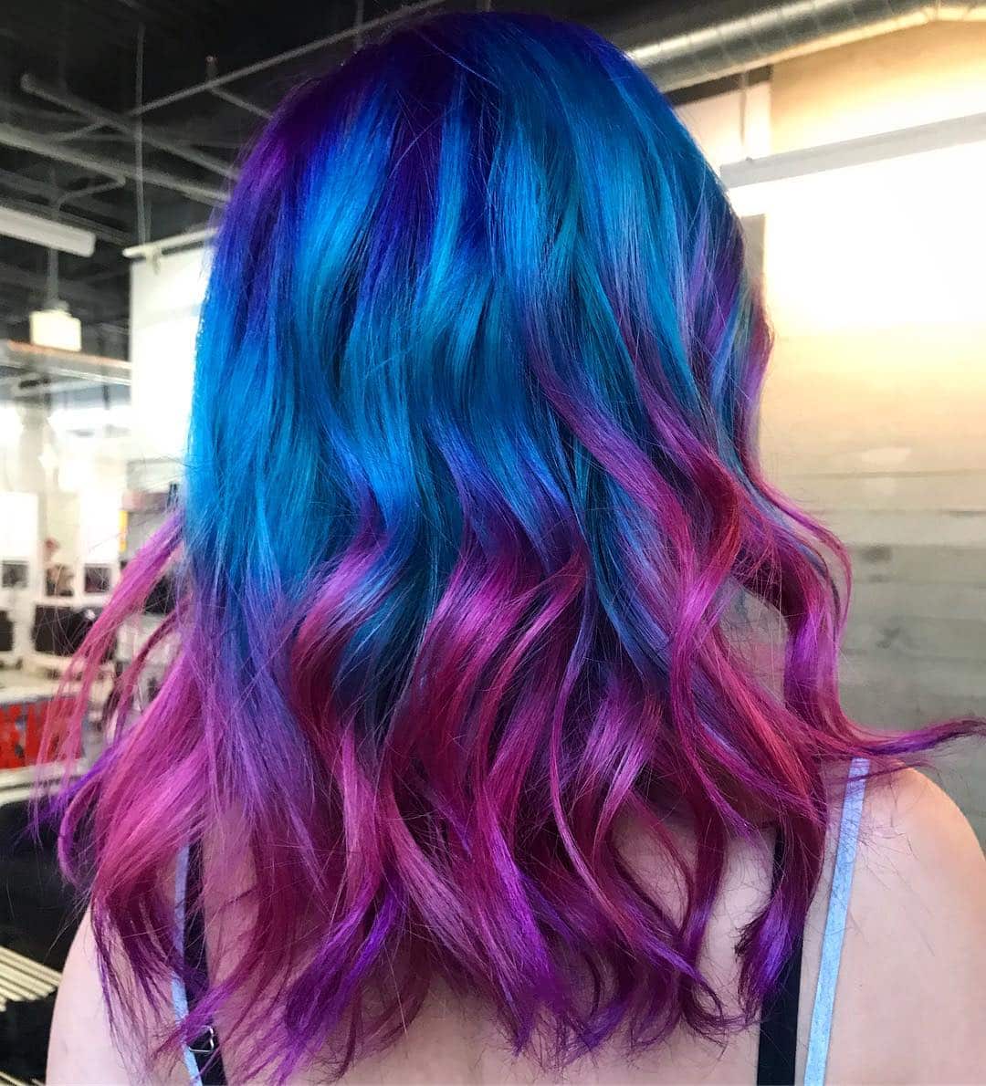 Balayage Magenta et Bleu