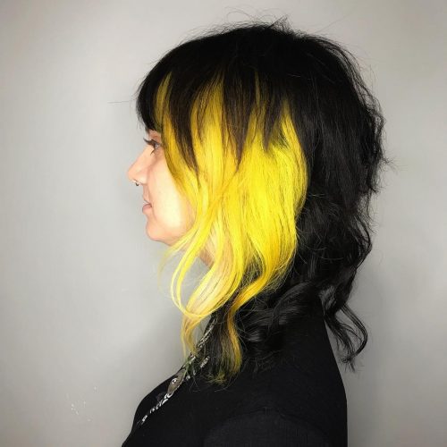 Couleur de cheveux noir et jaune