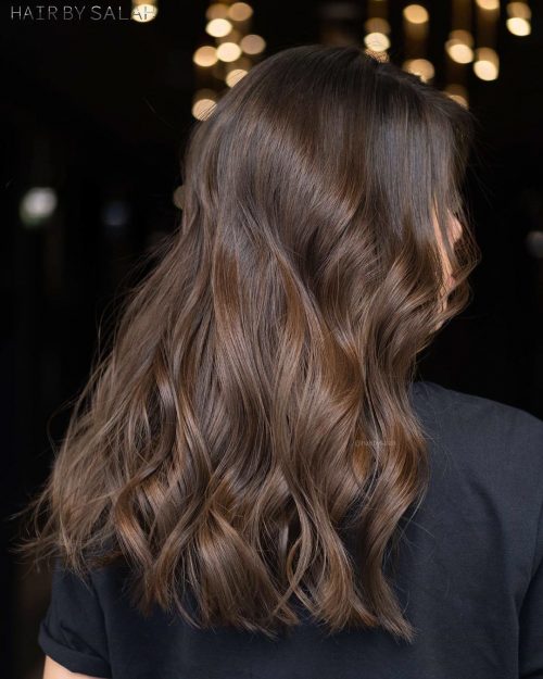 Couleur de cheveux châtain foncé