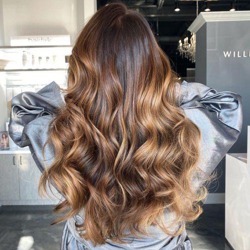 Balayage châtain et blond