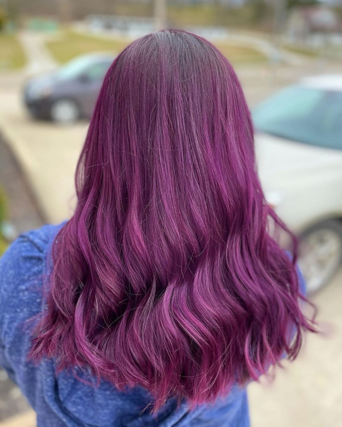 Couleur de cheveux prune électrique