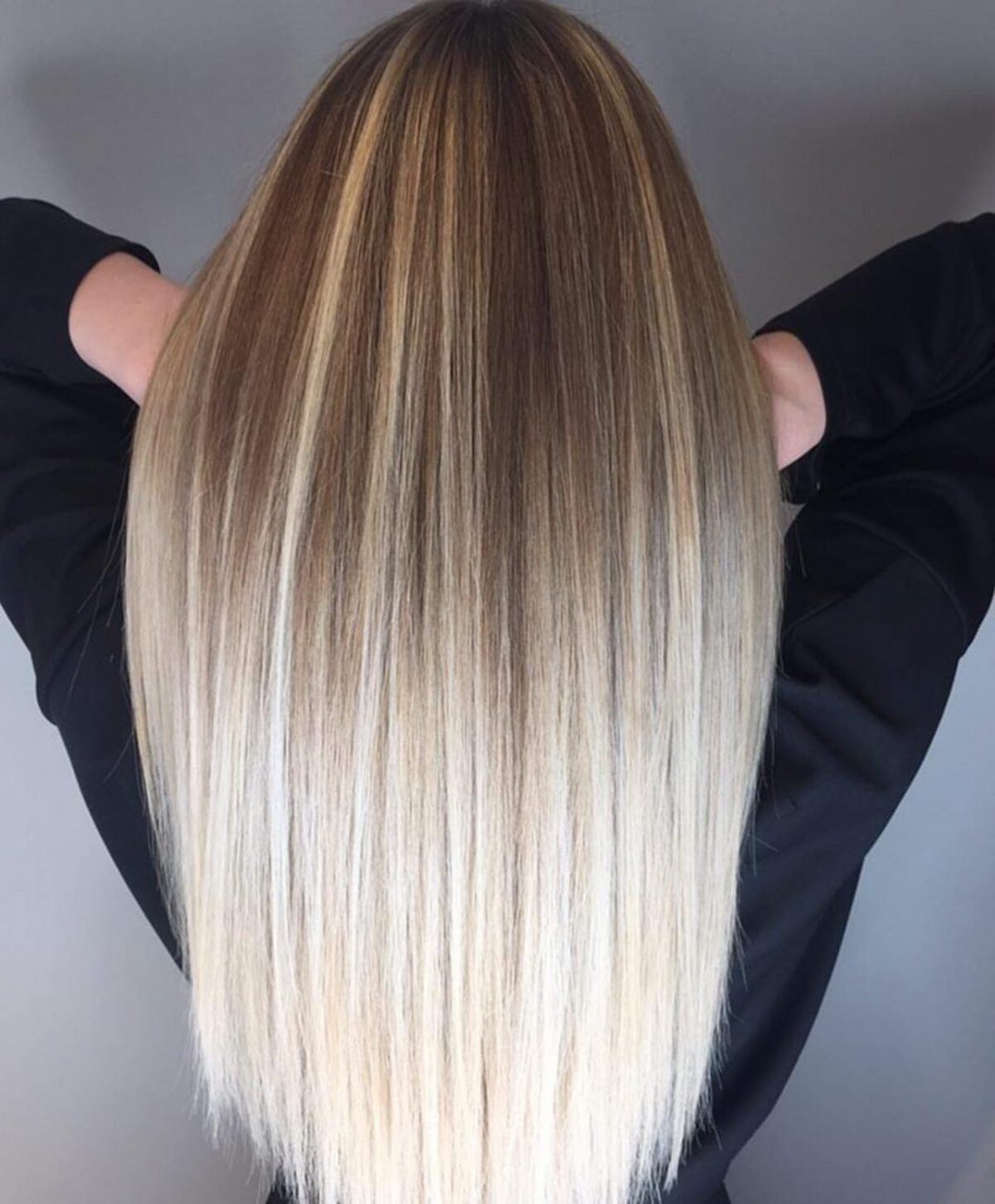 Ombre droite brun doré à blond