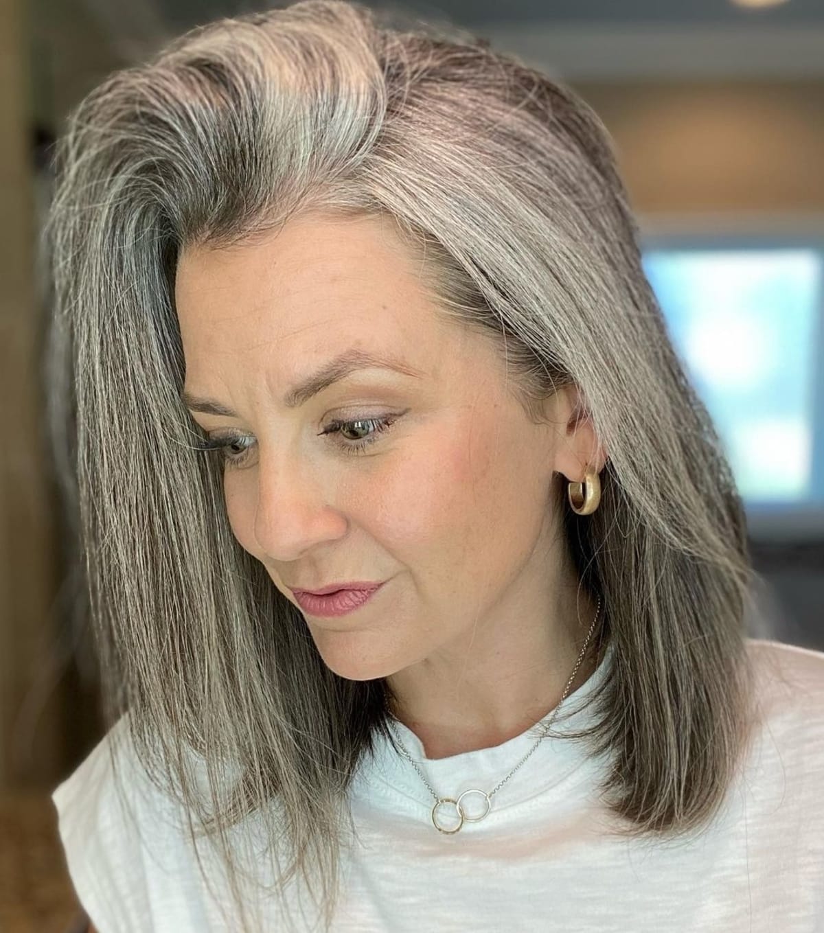 Couleur de cheveux sel et poivre