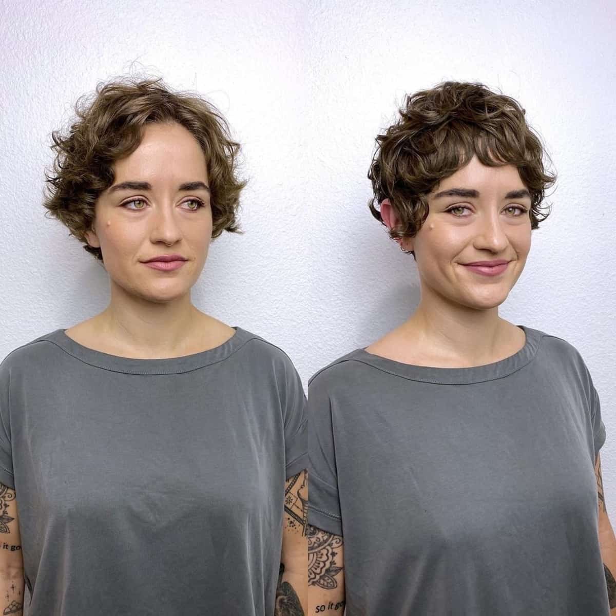 Coupe Pixie pour les cheveux ondulés et épais