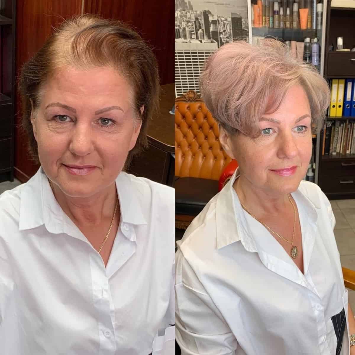 Coupe Pixie Wavy pour les femmes de plus de 70 ans