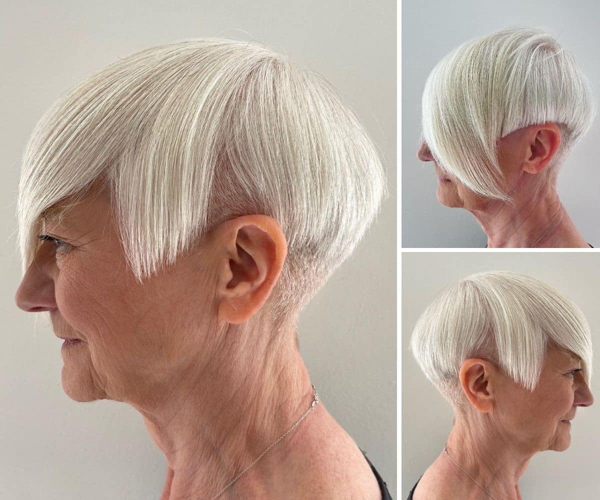 Coupe Pixie Edgy pour les femmes plus âgées aux cheveux fins