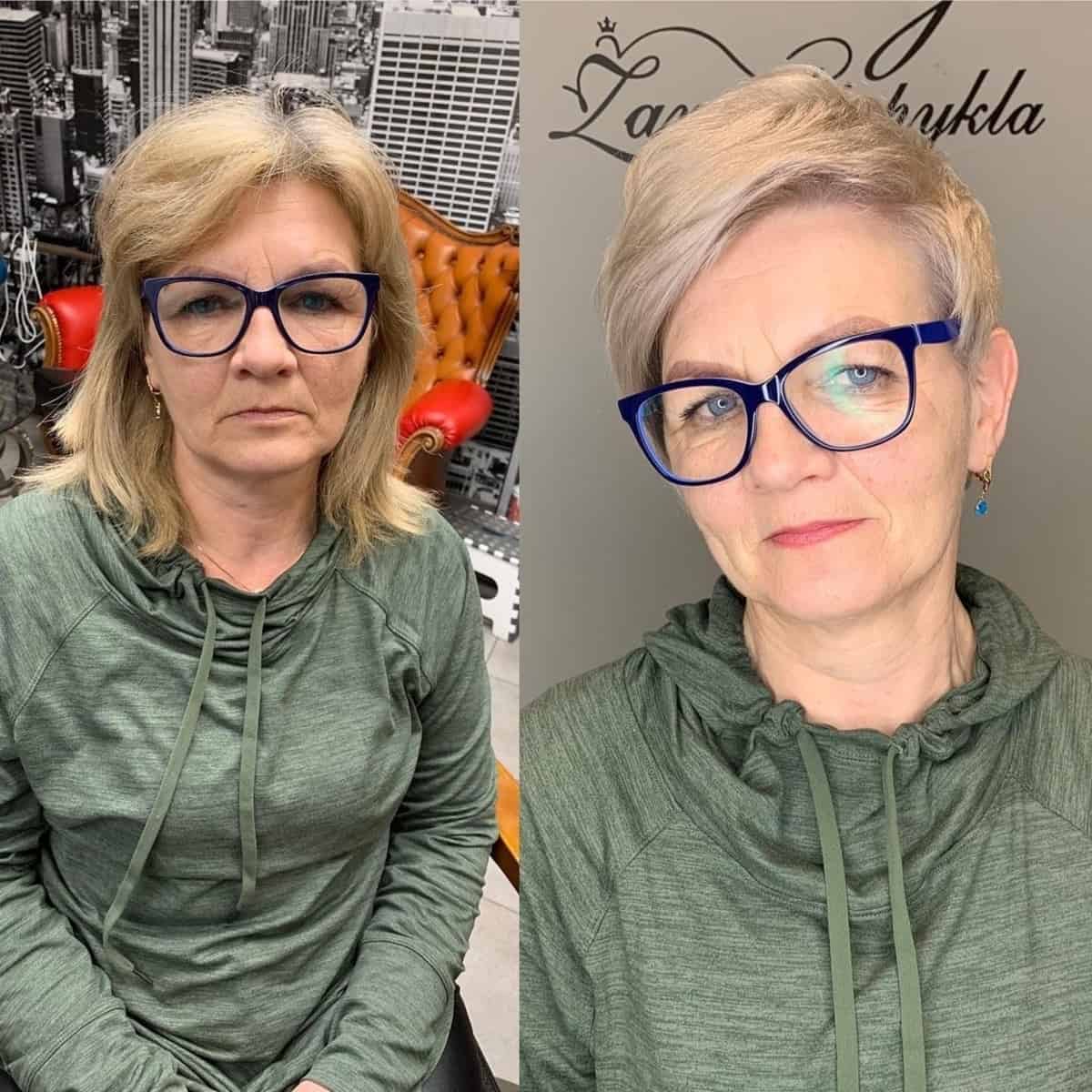 Pixie très courte pour les femmes de 70 ans et plus