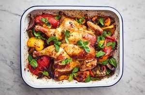 Plateau de poulet à l'harissa de Jamie Olivers