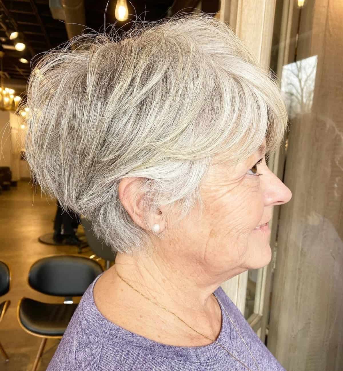 Combo Coupe de cheveux + Pixie Cut pour les femmes de plus de 60 ans