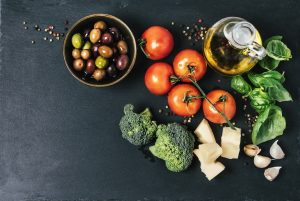 Huile d'olive et légumes