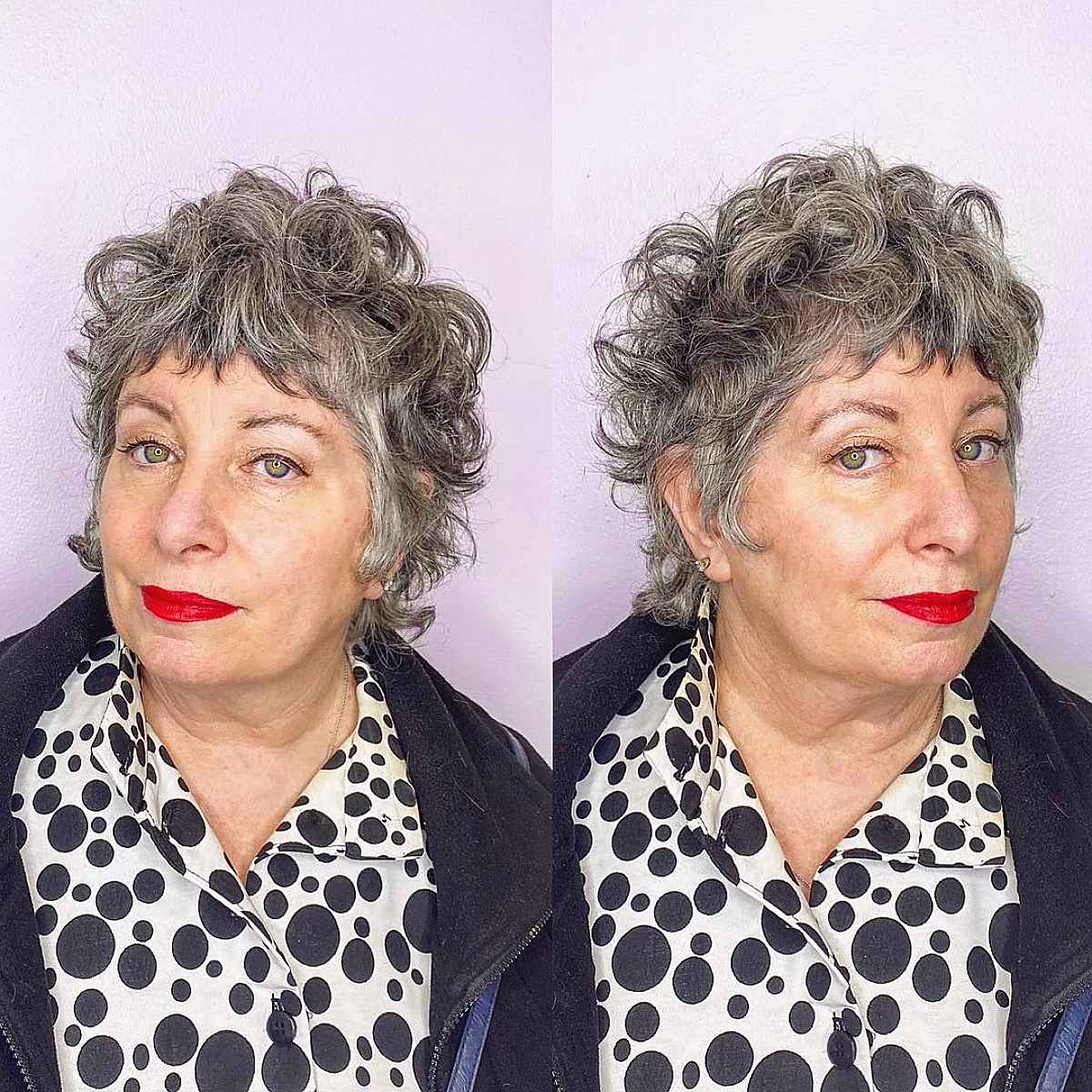 Shag rasé pour les femmes plus âgées aux cheveux bouclés