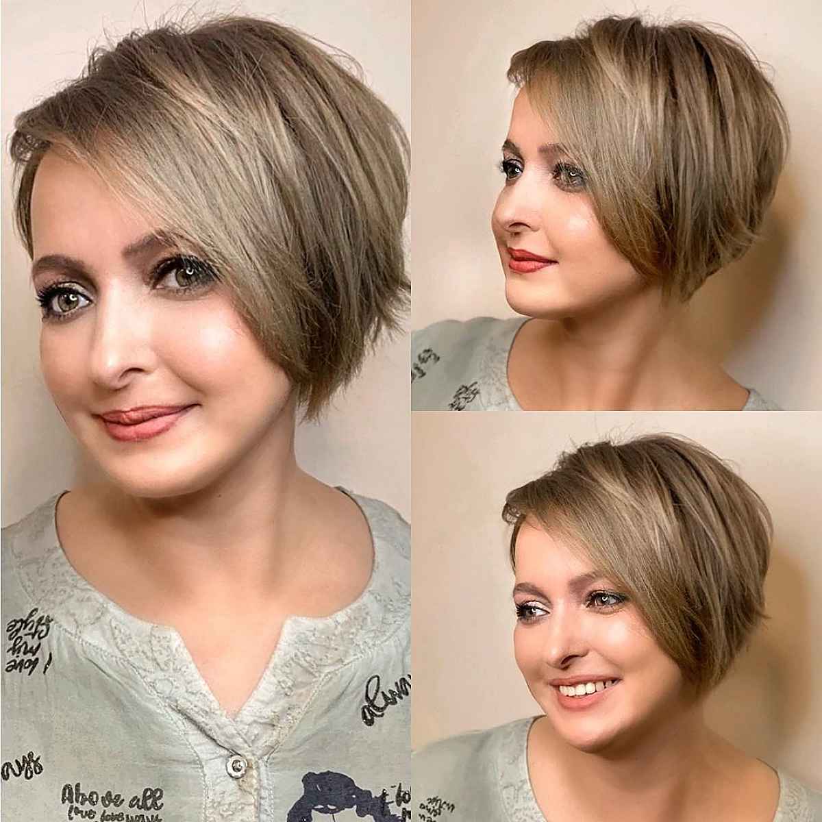 Pixie Bob pour les femmes de plus de 30 ans avec un grand front