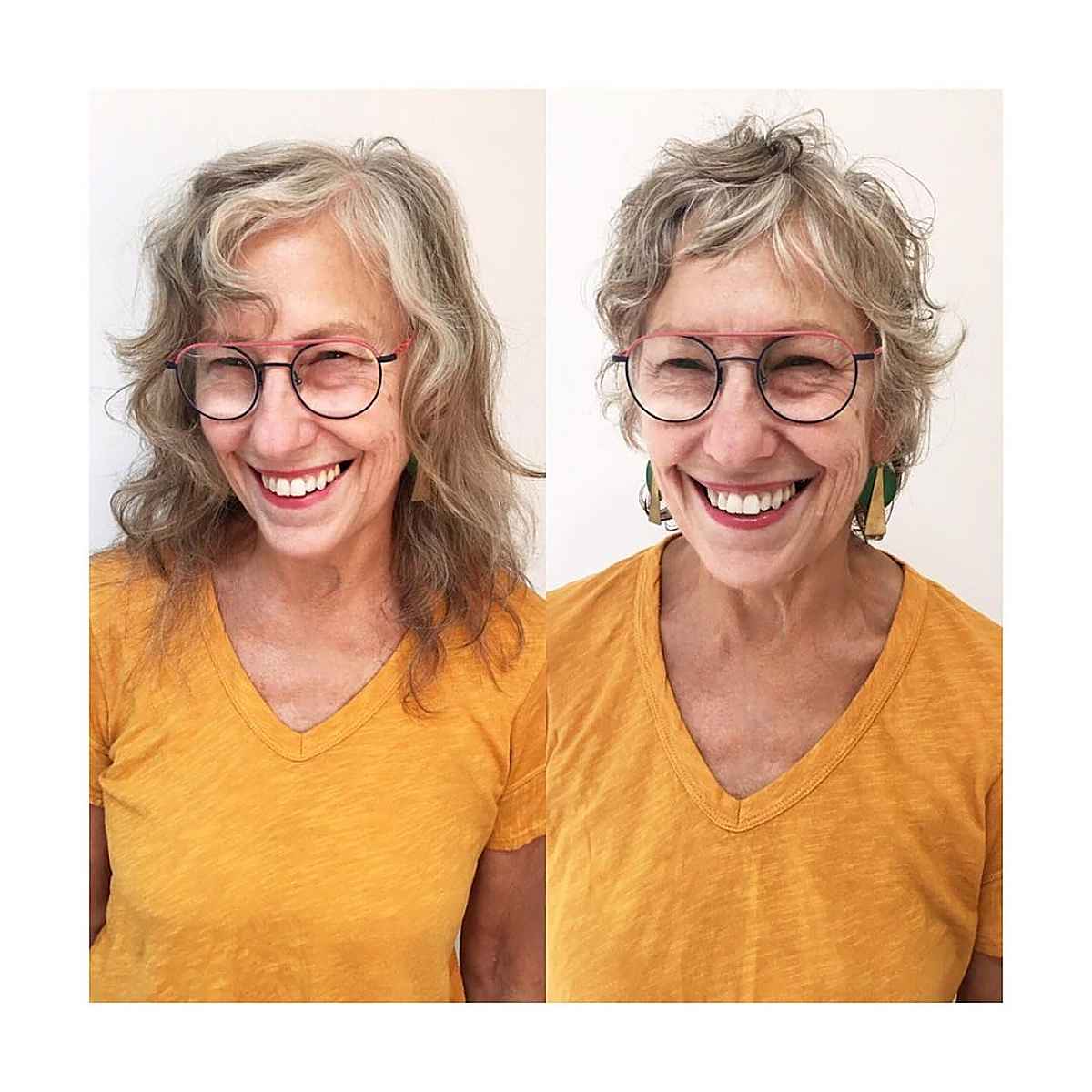 Coiffure hirsute pour les femmes plus âgées aux cheveux fins et bouclés.