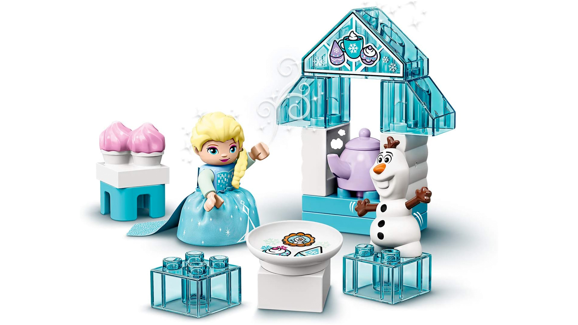 An Elsa from Frozen toy from LEGO and Duplo
