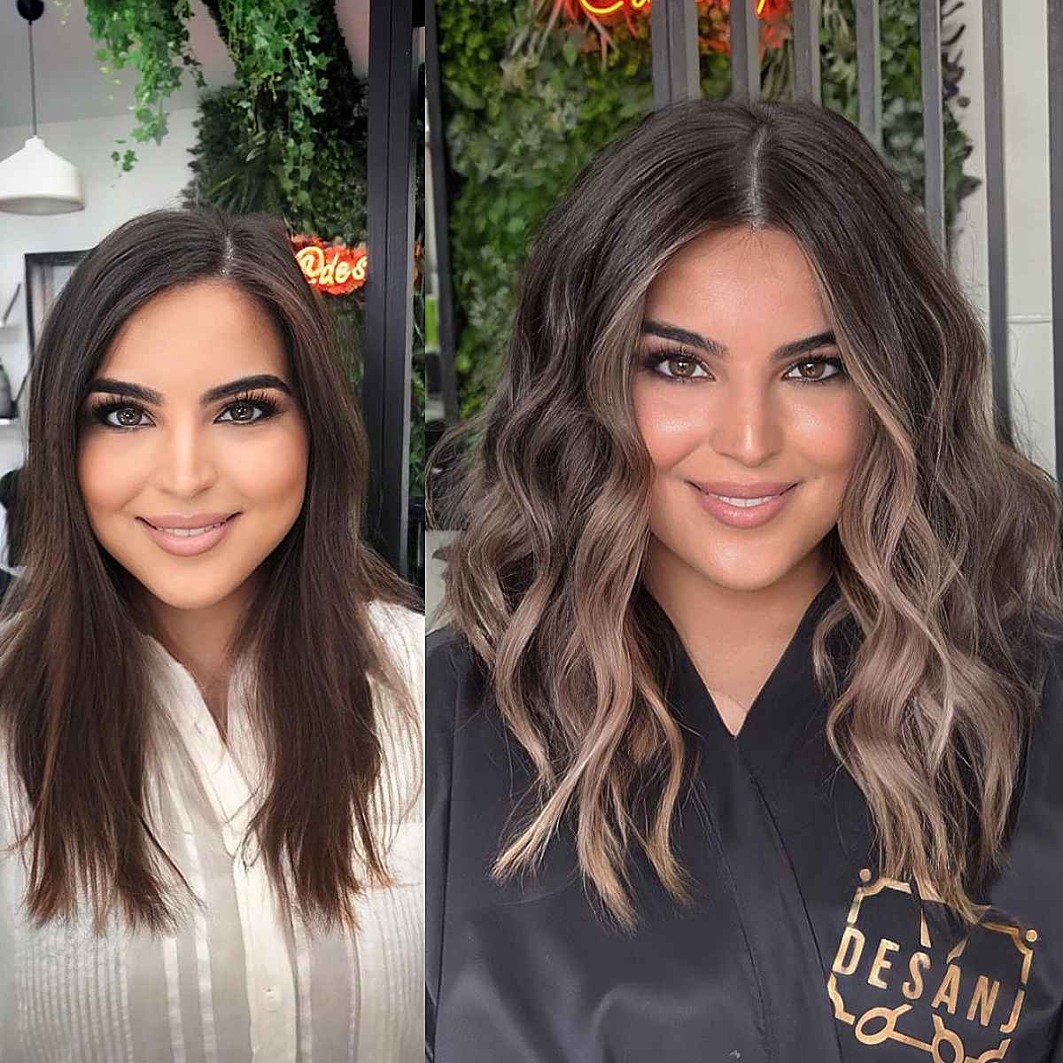 Ombre sur les cheveux longs pour les femmes de plus de 40 ans.