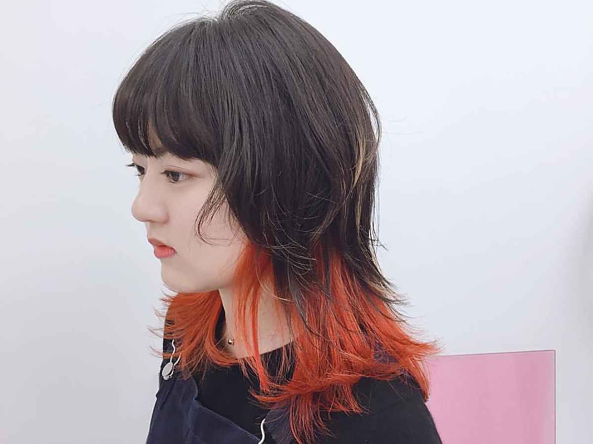 Cheveux de pieuvre bicolores avec franges