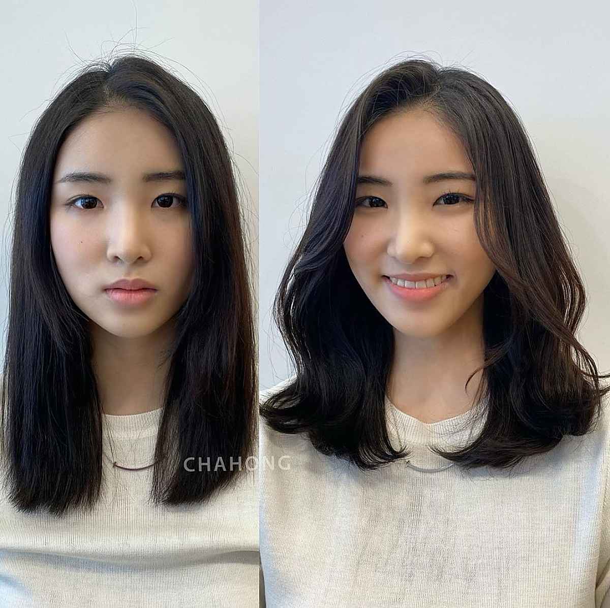 Coiffure avec une partie latérale et des mèches souples