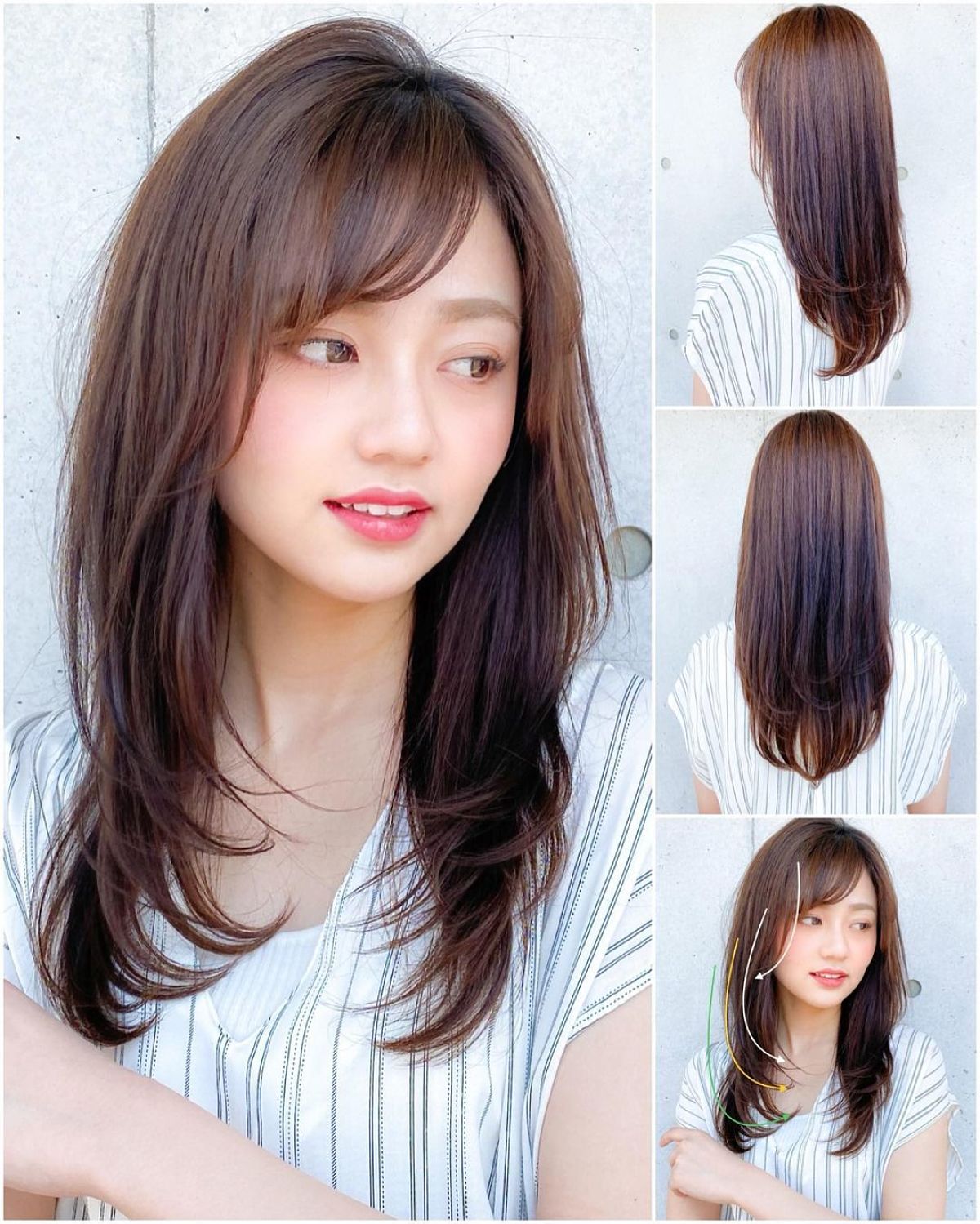 Coupe de cheveux dégradée avec frange latérale