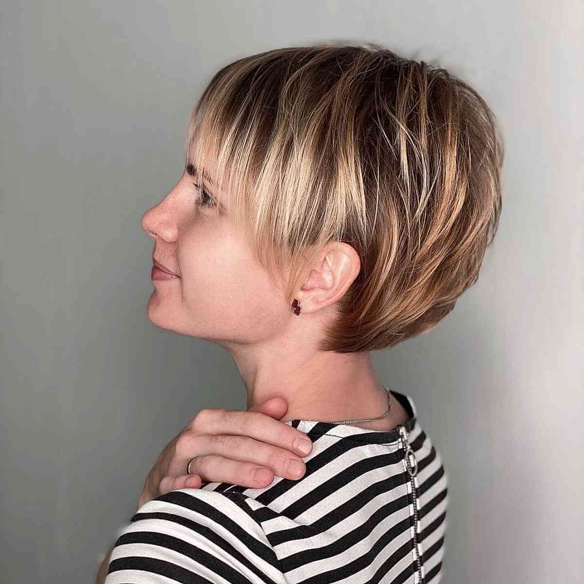 Pixie Bob avec mèches pour cheveux fins