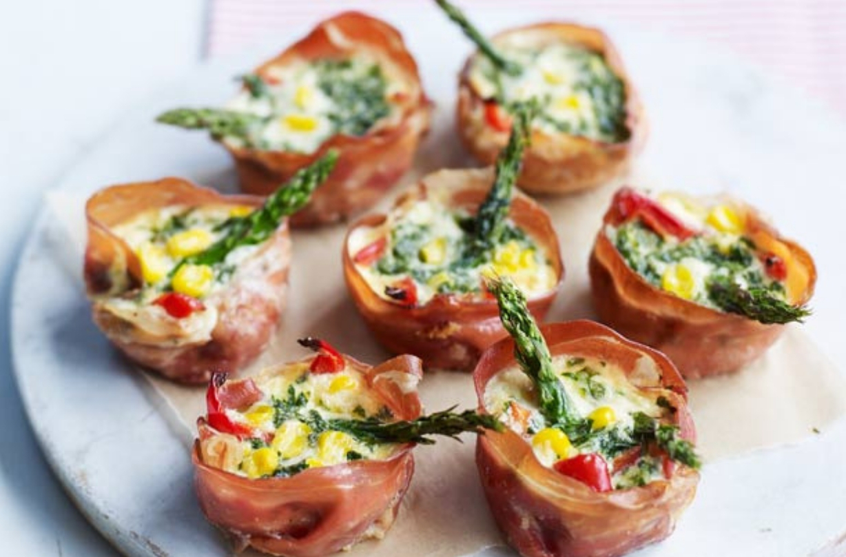 Recette de canapé_Mini tartelettes de légumes au jambon de Parme