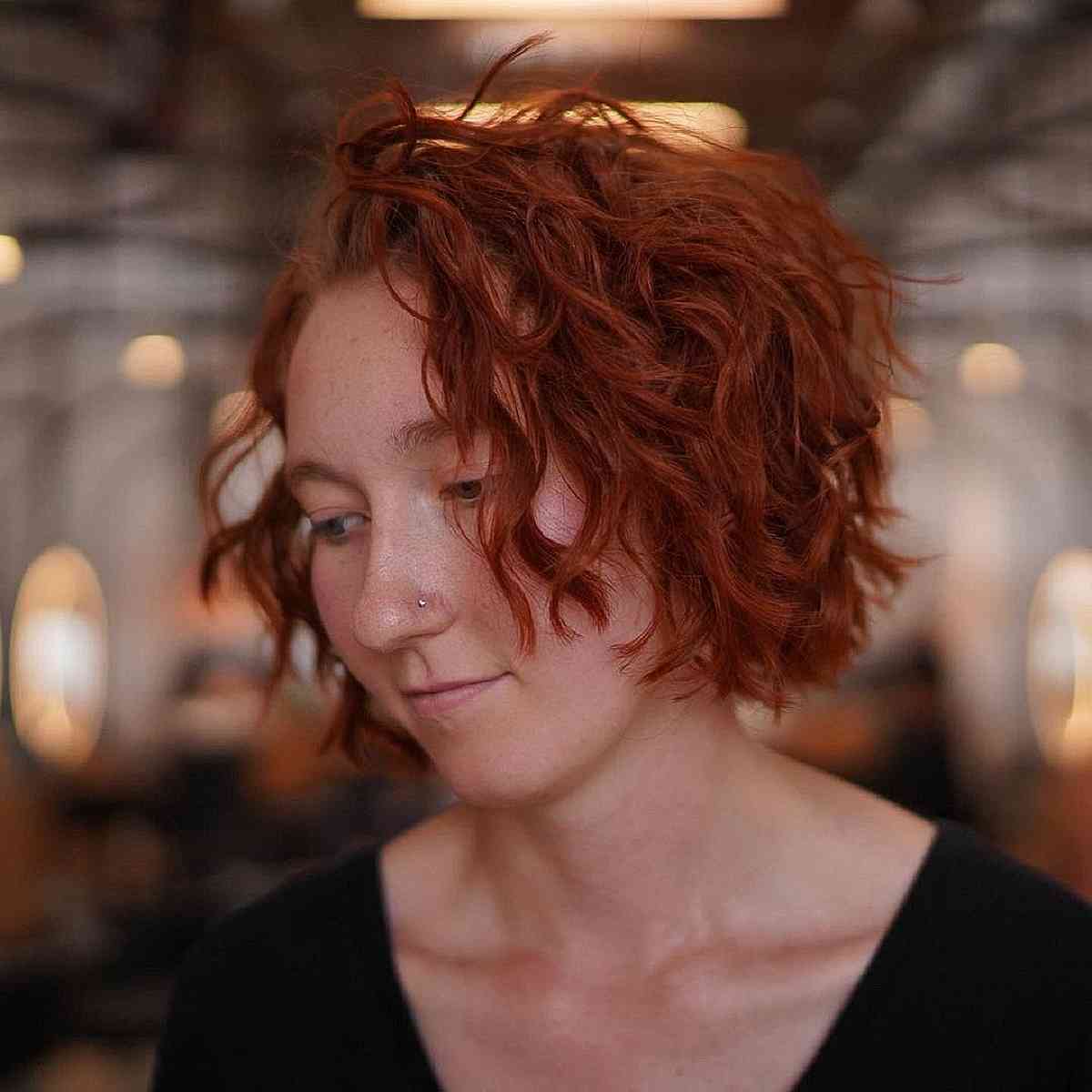 Layered Bob avec des ondulations désordonnées