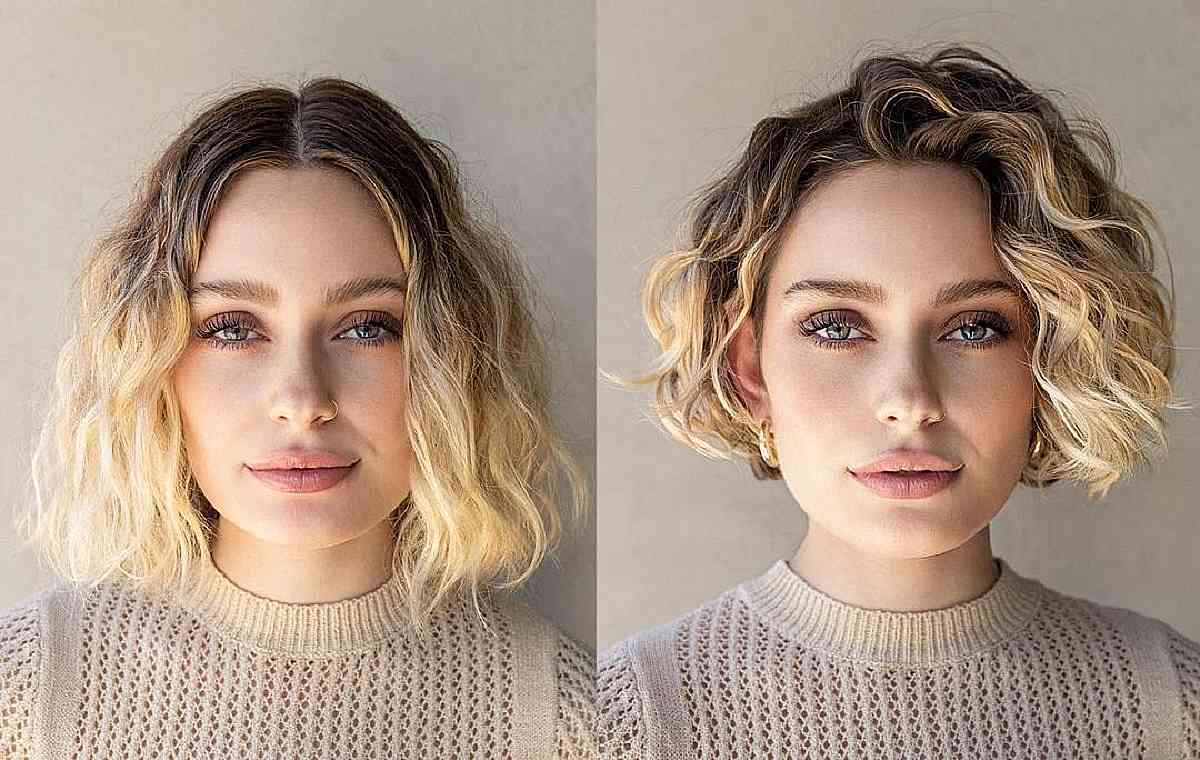 Cheveux ondulés pour les visages ronds