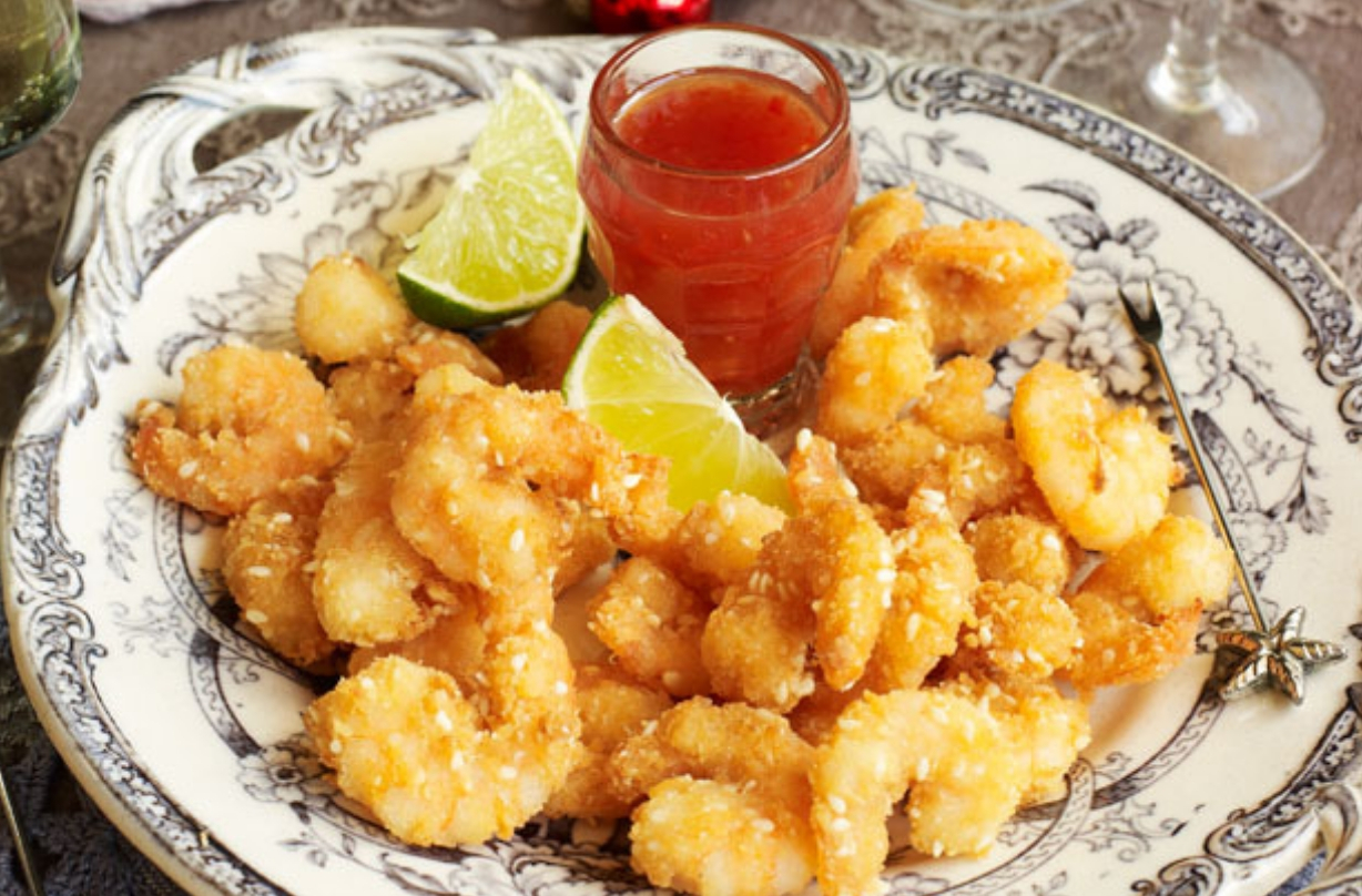 Recette de canapé_Crevette croustillante_Sweet chilli dip
