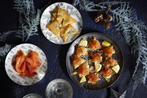 Canapé de saumon fumé en filo